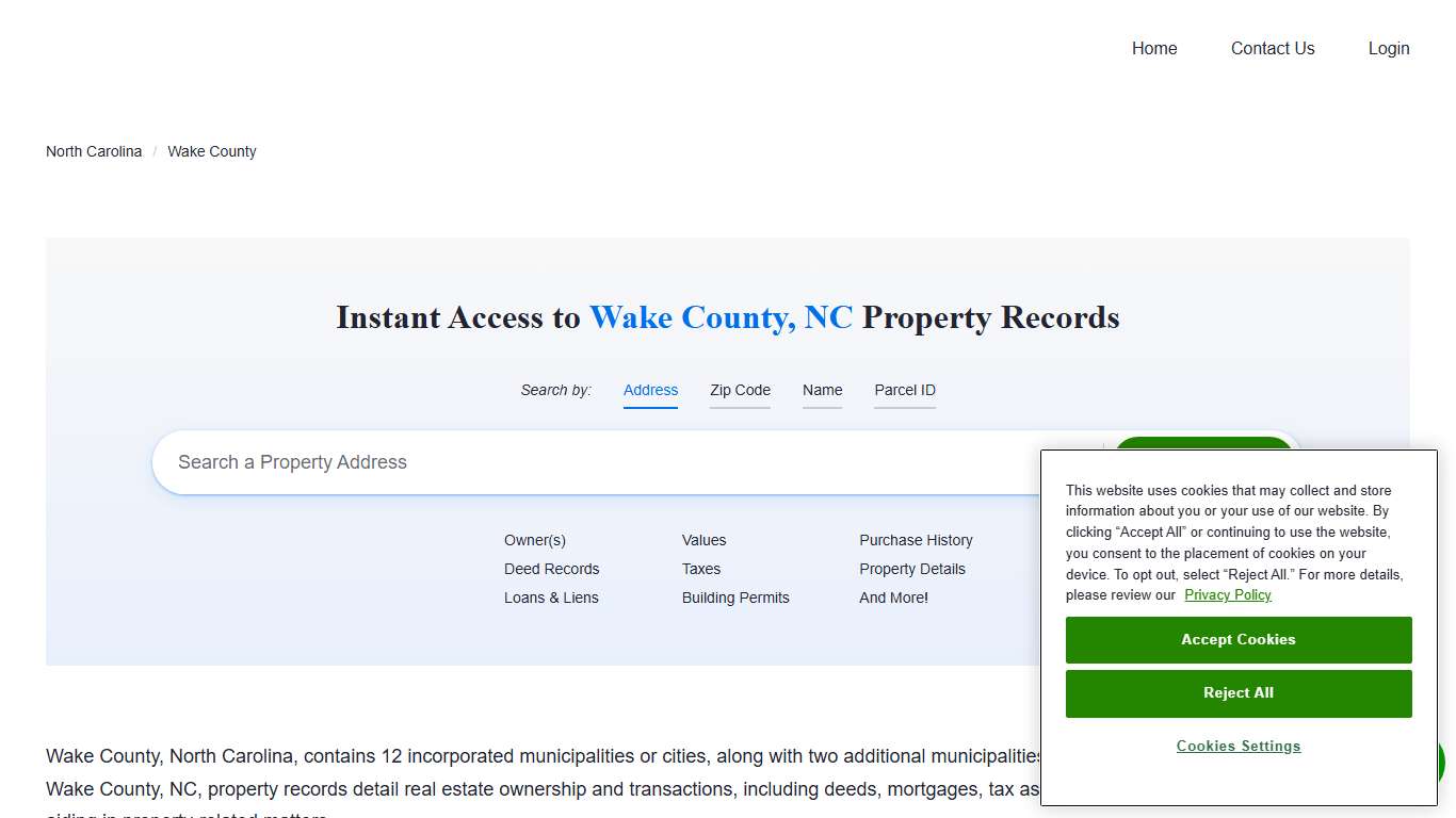 Wake County Property Records | Owners, Deeds, Permits