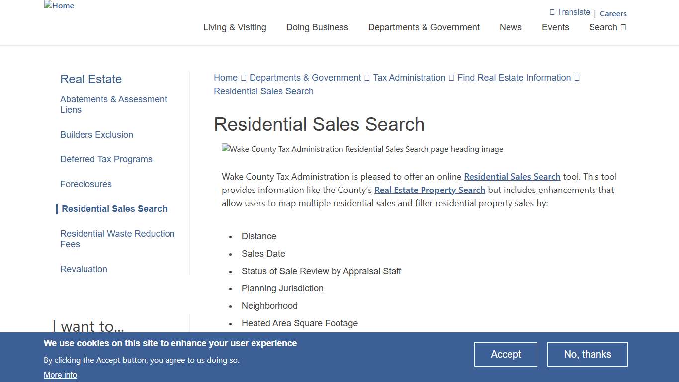 Residential Sales Search | Wake County Government